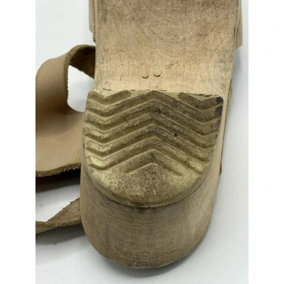 Lotta's Clogs Womens Size 36 Tan Leather Close Toe Slip On Boho Cottage Core New - Picture 14 of 14